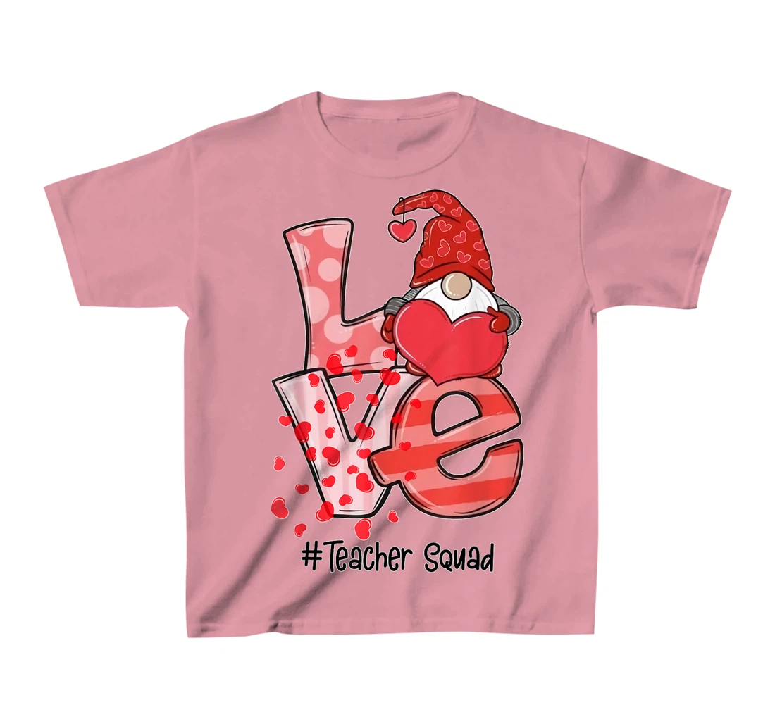 Womens Love Gnome Teacher Squad Happy Valentine Gnome Teacher 2022 T-Shirt, Kid T-Shirt and Women T-Shirt