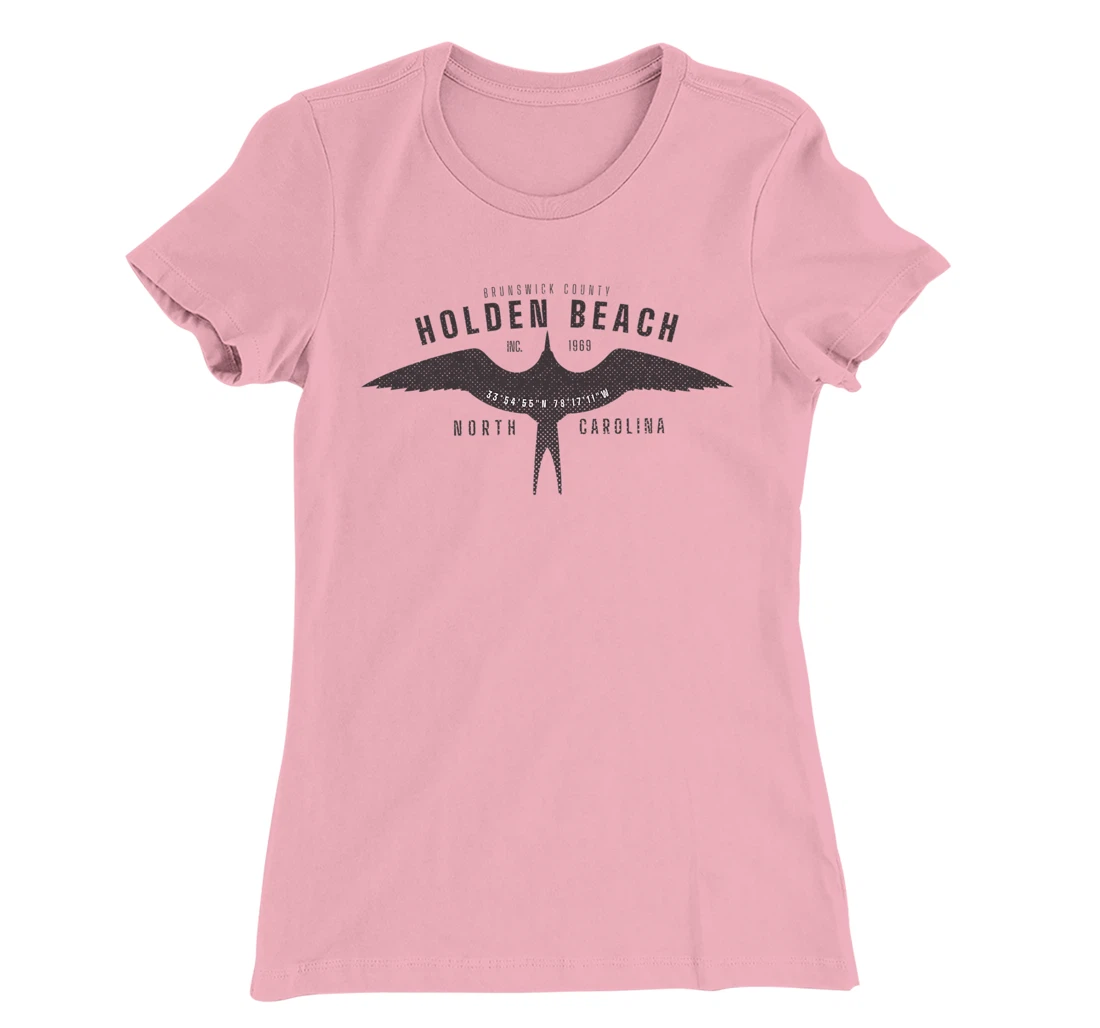 Womens Holden Beach, NC Bird in Flight Summertime Vacation T-Shirt, Women T-Shirt