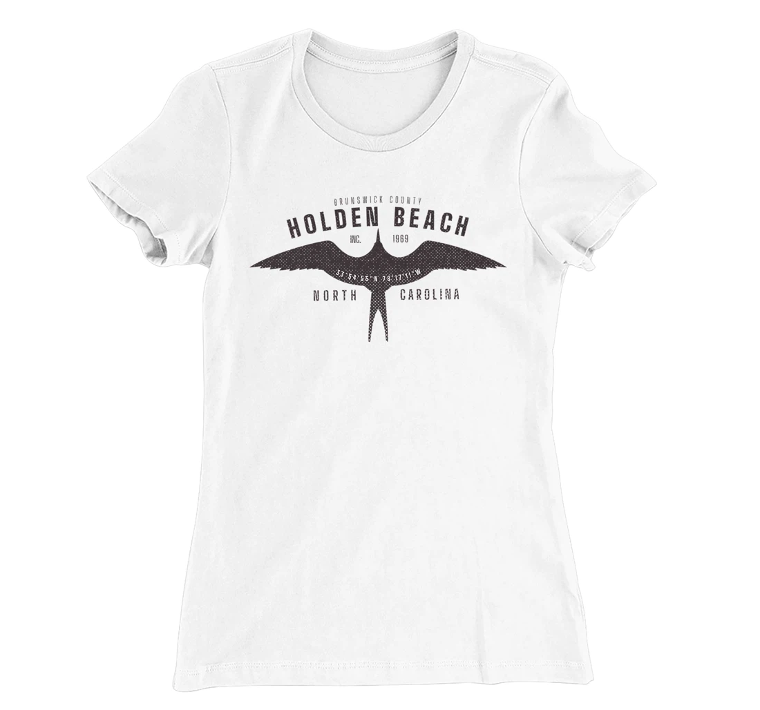 Womens Holden Beach, NC Bird in Flight Summertime Vacation T-Shirt, Women T-Shirt