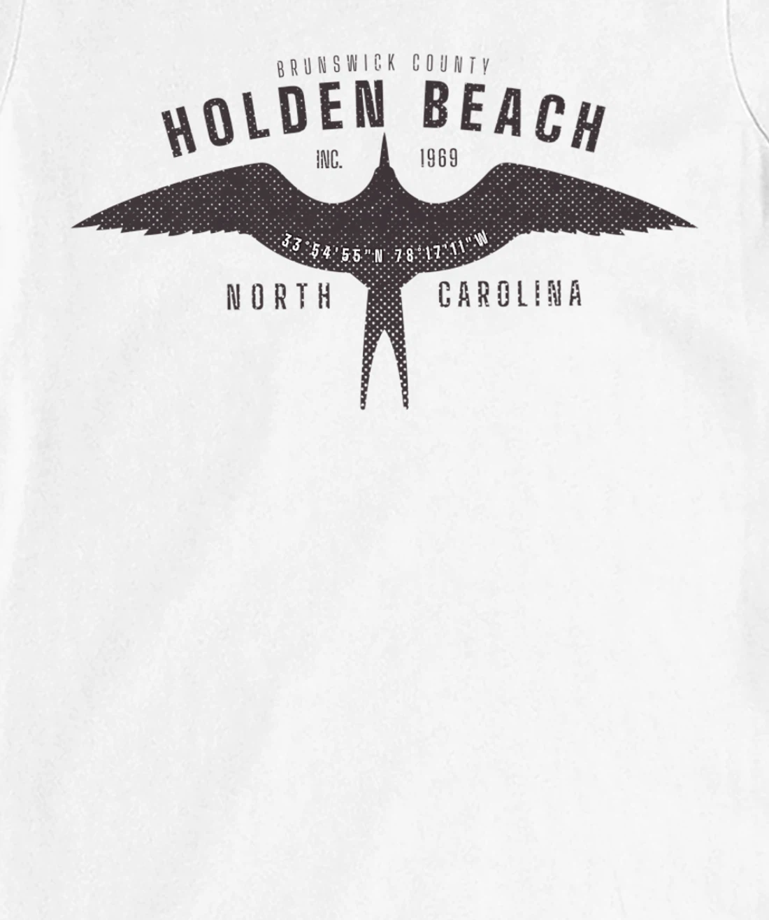 Womens Holden Beach, NC Bird in Flight Summertime Vacation T-Shirt, Women T-Shirt