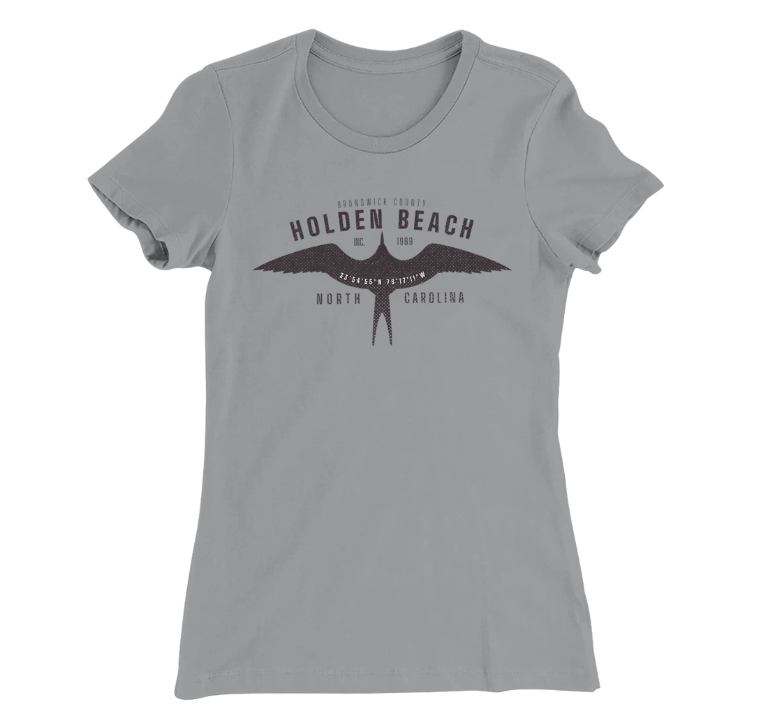 Womens Holden Beach, NC Bird in Flight Summertime Vacation T-Shirt, Women T-Shirt