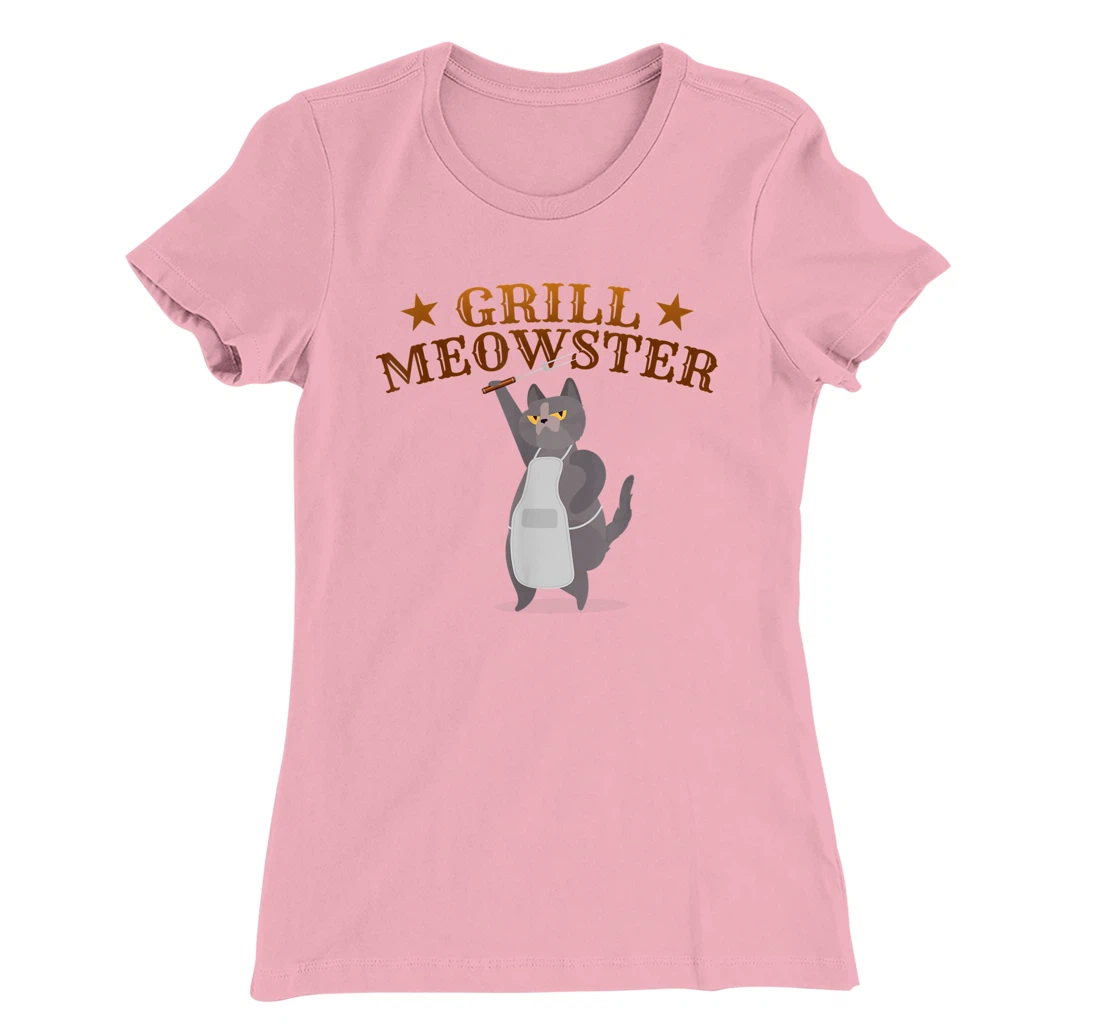Womens Grill Meowster BBQ Barbecue Grilling Gifts for Grill Master T-Shirt, Kid T-Shirt and Women T-Shirt
