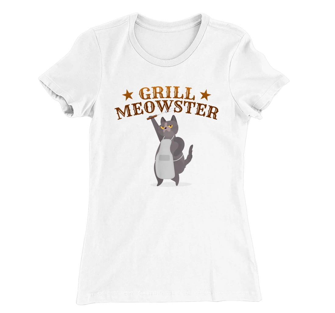 Womens Grill Meowster BBQ Barbecue Grilling Gifts for Grill Master T-Shirt, Kid T-Shirt and Women T-Shirt