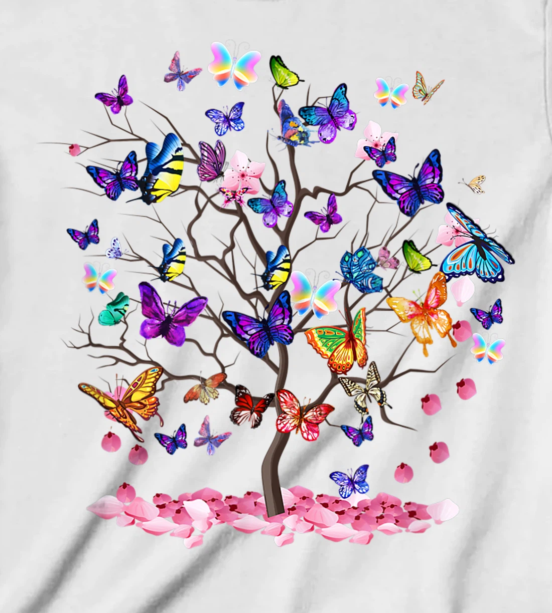 Womens Butterfly Colorful Vibrant Artwork - Butterflies T-Shirt, Kid T-Shirt and Women T-Shirt