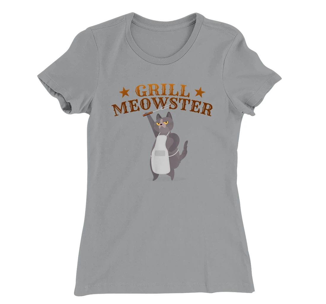 Womens Grill Meowster BBQ Barbecue Grilling Gifts for Grill Master T-Shirt, Kid T-Shirt and Women T-Shirt