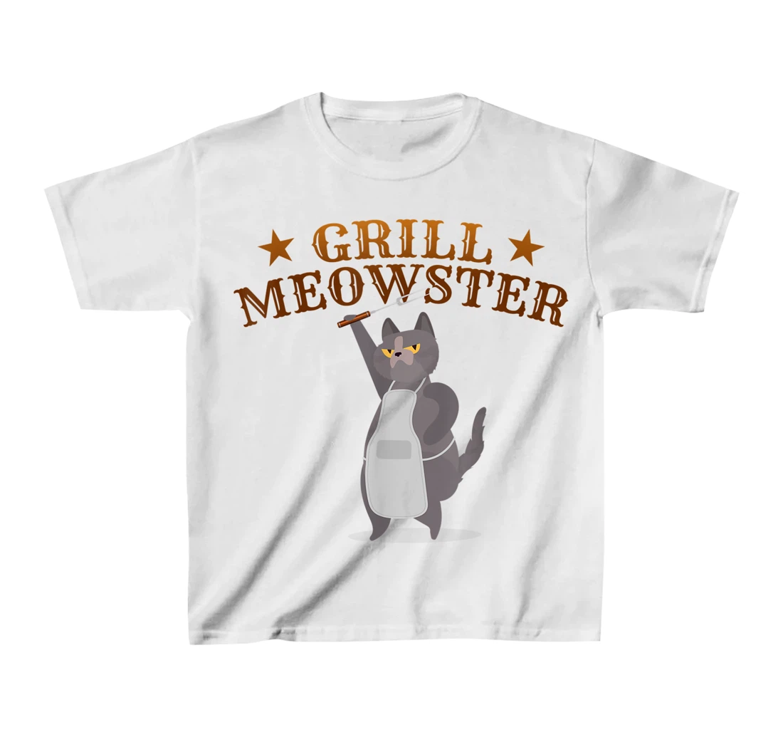 Womens Grill Meowster BBQ Barbecue Grilling Gifts for Grill Master T-Shirt, Kid T-Shirt and Women T-Shirt