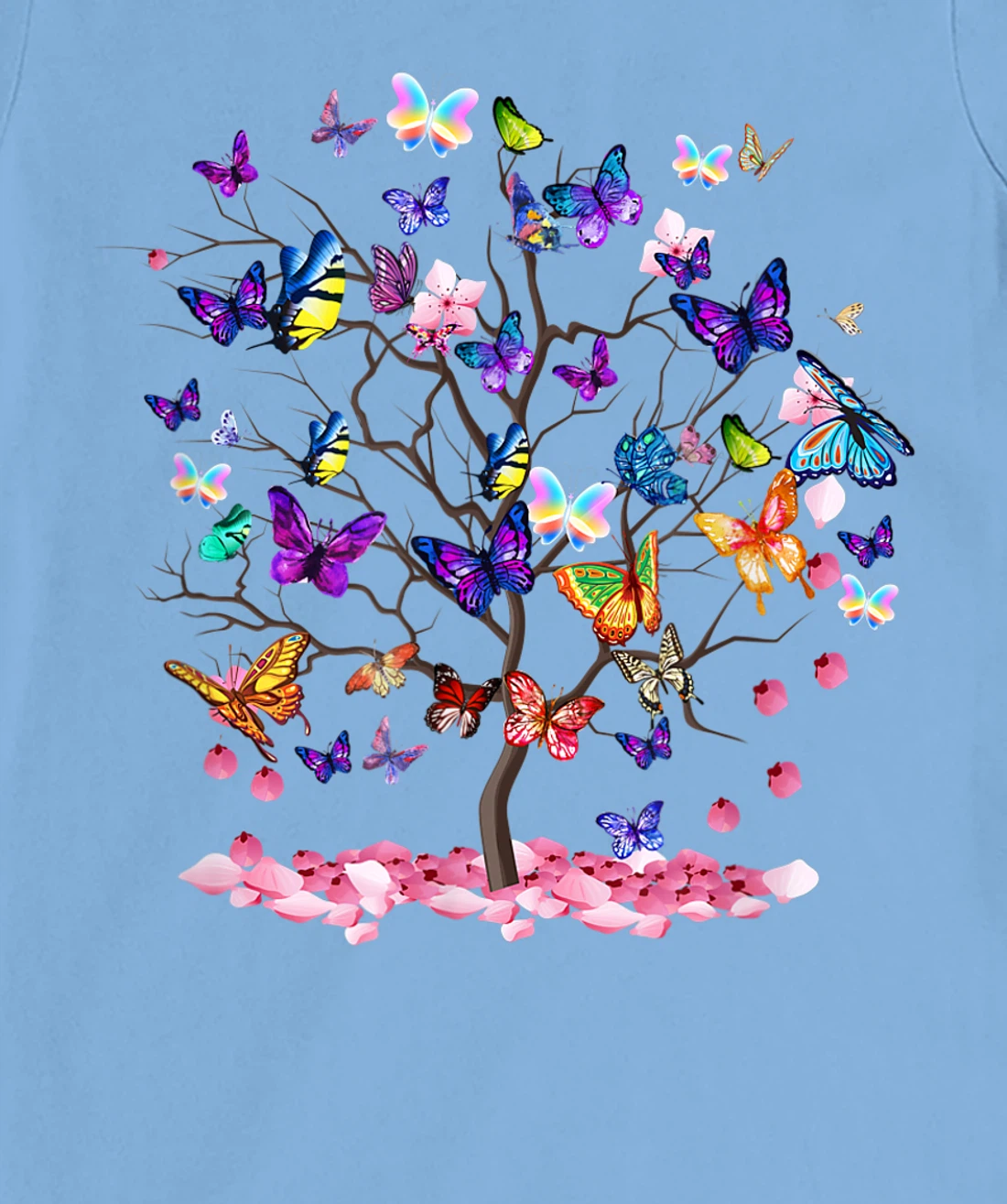 Womens Butterfly Colorful Vibrant Artwork - Butterflies T-Shirt, Kid T-Shirt and Women T-Shirt