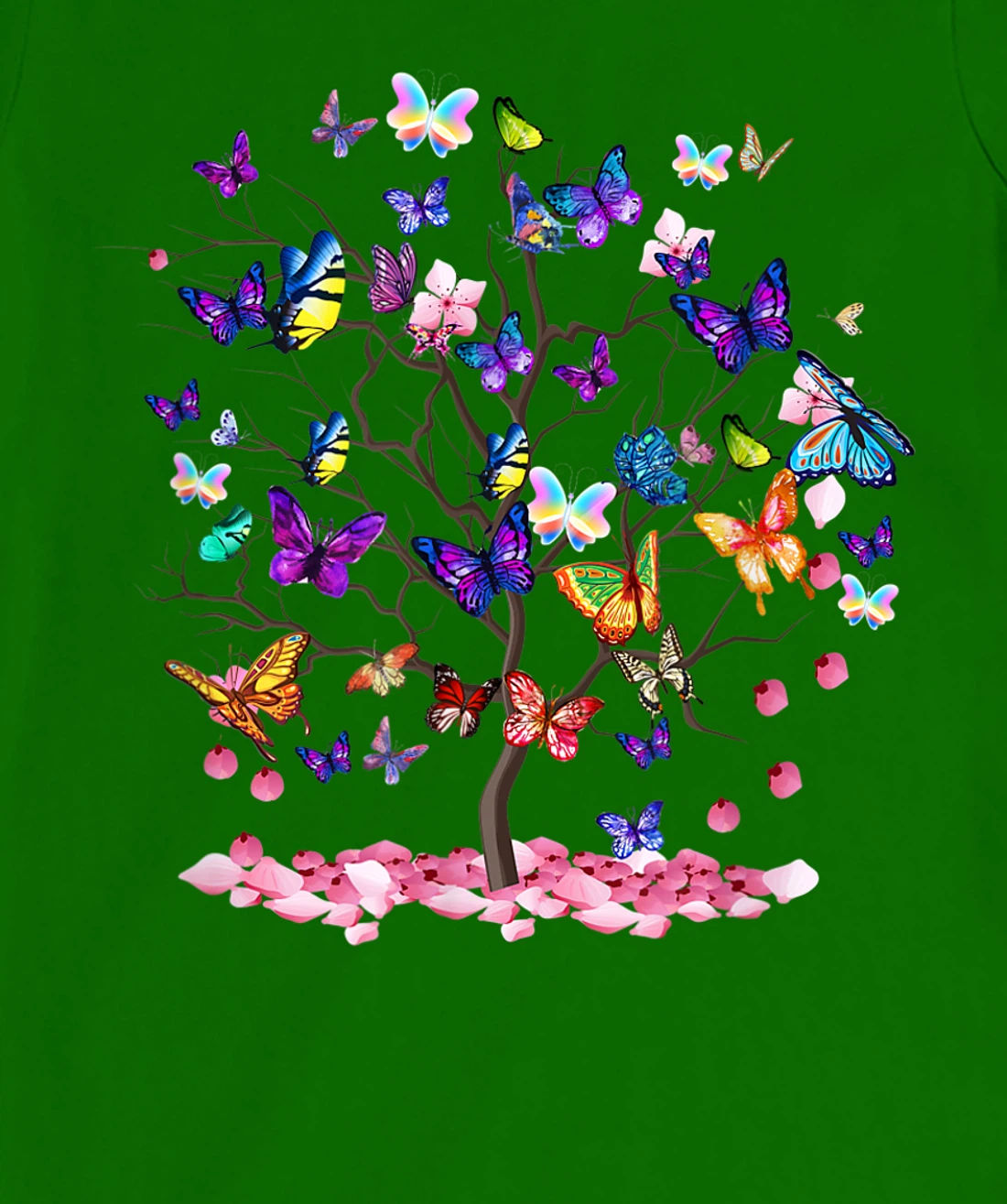 Womens Butterfly Colorful Vibrant Artwork - Butterflies T-Shirt, Kid T-Shirt and Women T-Shirt