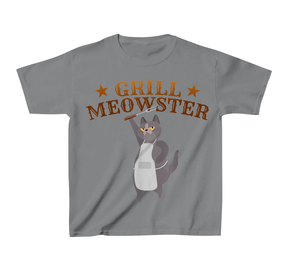 Womens Grill Meowster BBQ Barbecue Grilling Gifts for Grill Master T-Shirt, Kid T-Shirt and Women T-Shirt