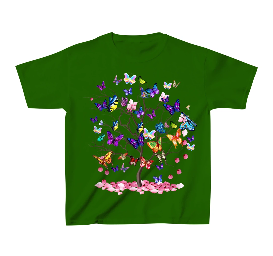 Womens Butterfly Colorful Vibrant Artwork - Butterflies T-Shirt, Kid T-Shirt and Women T-Shirt