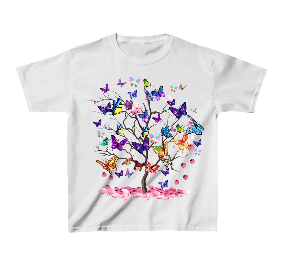 Womens Butterfly Colorful Vibrant Artwork - Butterflies T-Shirt, Kid T-Shirt and Women T-Shirt