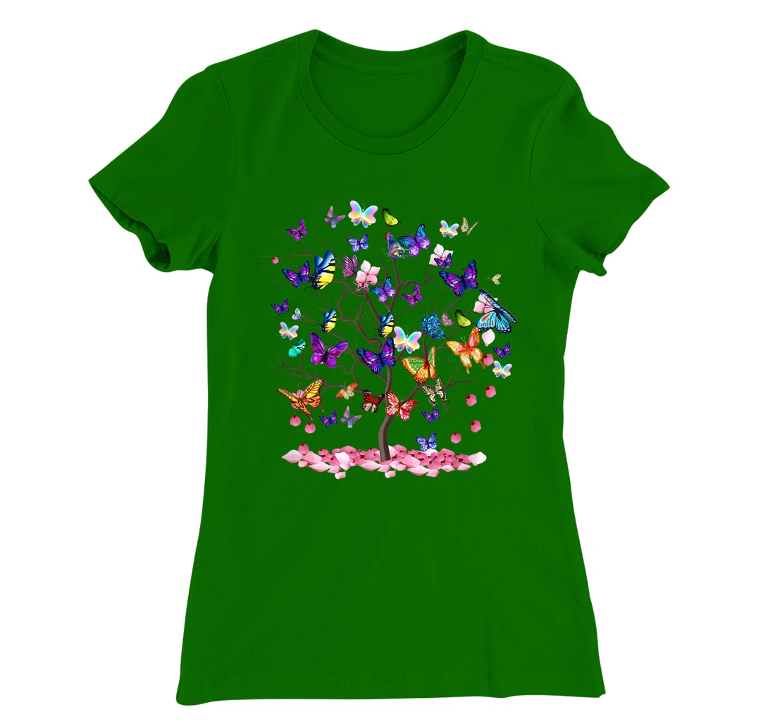 Womens Butterfly Colorful Vibrant Artwork - Butterflies T-Shirt, Kid T-Shirt and Women T-Shirt