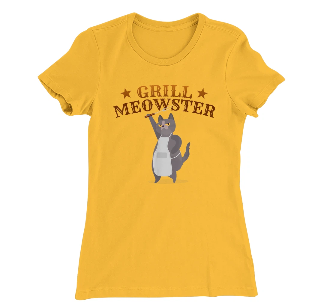 Womens Grill Meowster BBQ Barbecue Grilling Gifts for Grill Master T-Shirt, Kid T-Shirt and Women T-Shirt