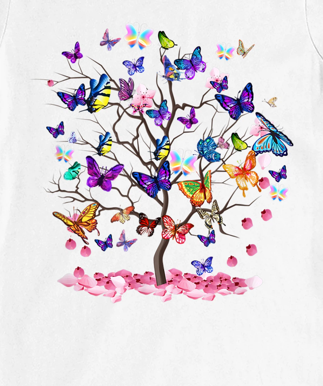 Womens Butterfly Colorful Vibrant Artwork - Butterflies T-Shirt, Kid T-Shirt and Women T-Shirt