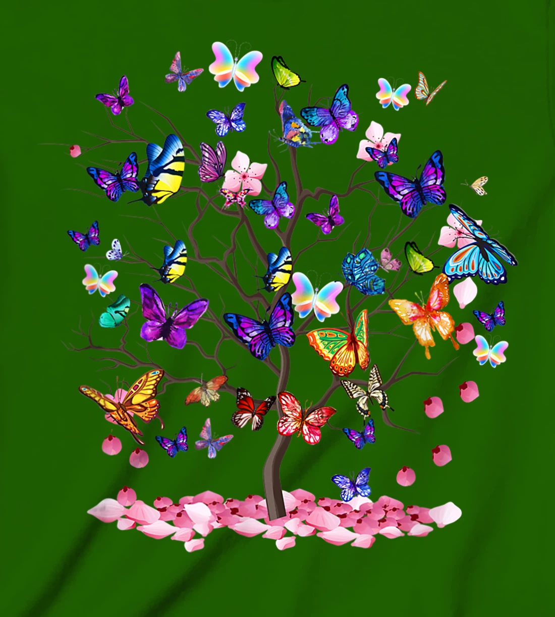 Womens Butterfly Colorful Vibrant Artwork - Butterflies T-Shirt, Kid T-Shirt and Women T-Shirt