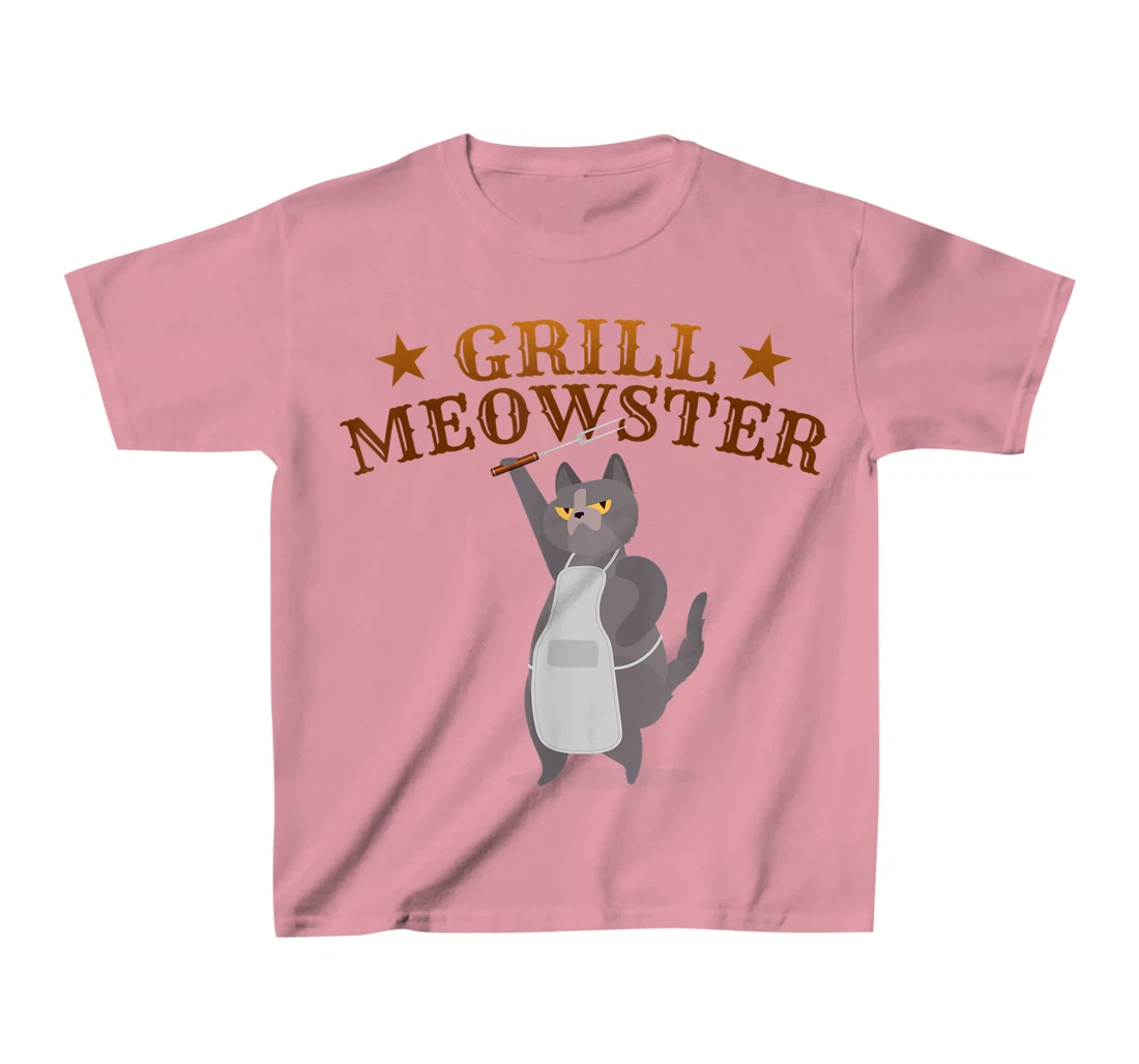 Womens Grill Meowster BBQ Barbecue Grilling Gifts for Grill Master T-Shirt, Kid T-Shirt and Women T-Shirt