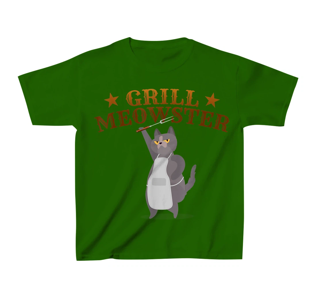 Womens Grill Meowster BBQ Barbecue Grilling Gifts for Grill Master T-Shirt, Kid T-Shirt and Women T-Shirt