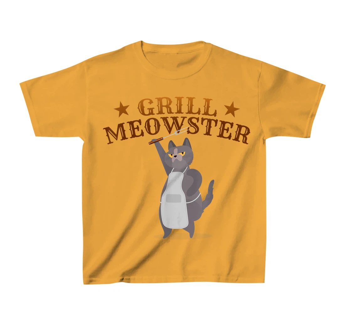 Womens Grill Meowster BBQ Barbecue Grilling Gifts for Grill Master T-Shirt, Kid T-Shirt and Women T-Shirt