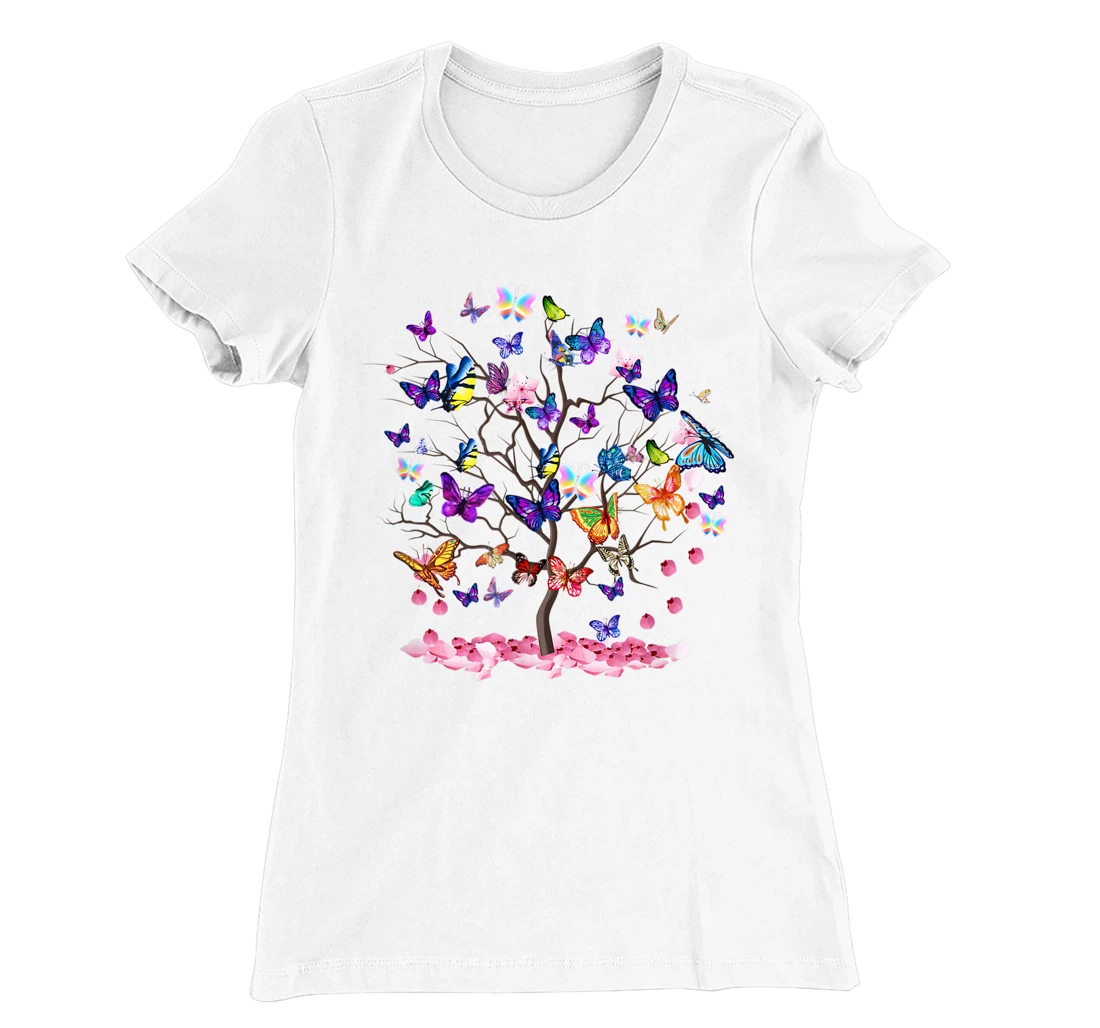 Womens Butterfly Colorful Vibrant Artwork - Butterflies T-Shirt, Kid T-Shirt and Women T-Shirt