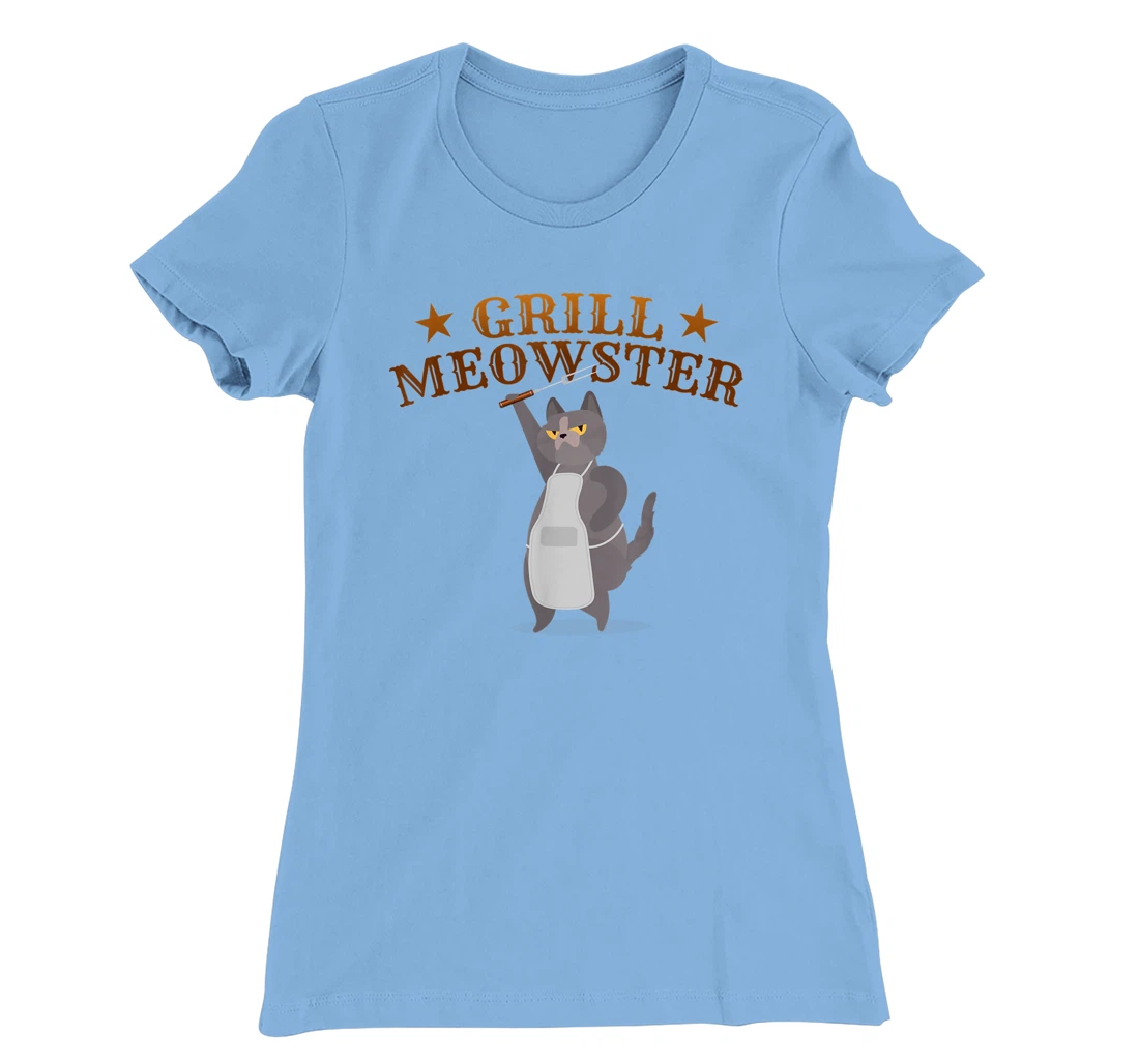 Womens Grill Meowster BBQ Barbecue Grilling Gifts for Grill Master T-Shirt, Kid T-Shirt and Women T-Shirt