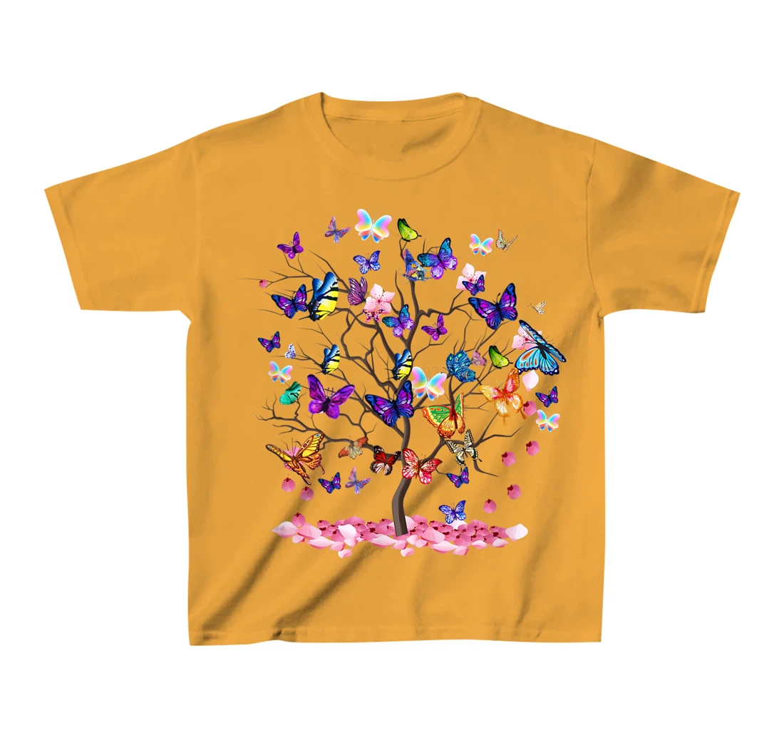 Womens Butterfly Colorful Vibrant Artwork - Butterflies T-Shirt, Kid T-Shirt and Women T-Shirt