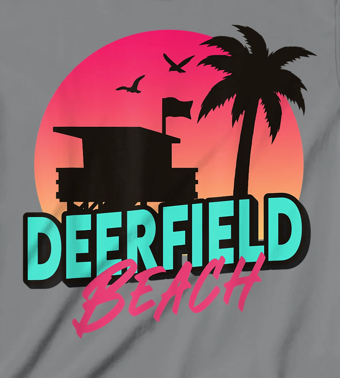 Womens Vintage Deerfield Beach Florida Palm Trees FL 80s 90s T-Shirt, Kid T-Shirt and Women T-Shirt