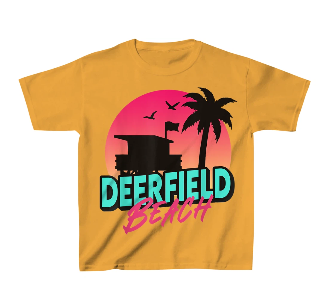 Womens Vintage Deerfield Beach Florida Palm Trees FL 80s 90s T-Shirt, Kid T-Shirt and Women T-Shirt