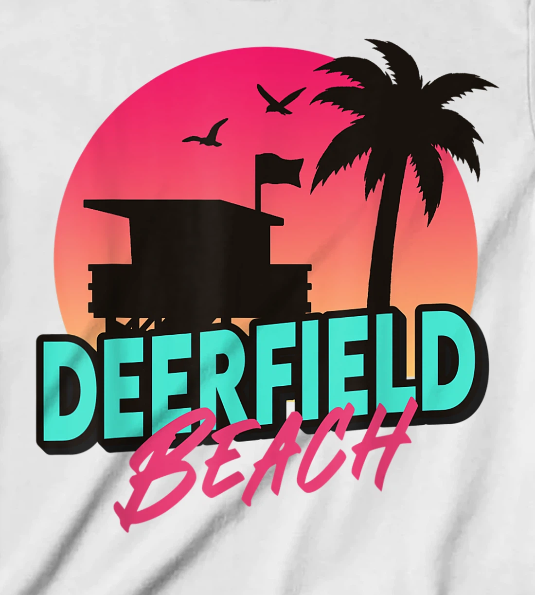 Womens Vintage Deerfield Beach Florida Palm Trees FL 80s 90s T-Shirt, Kid T-Shirt and Women T-Shirt