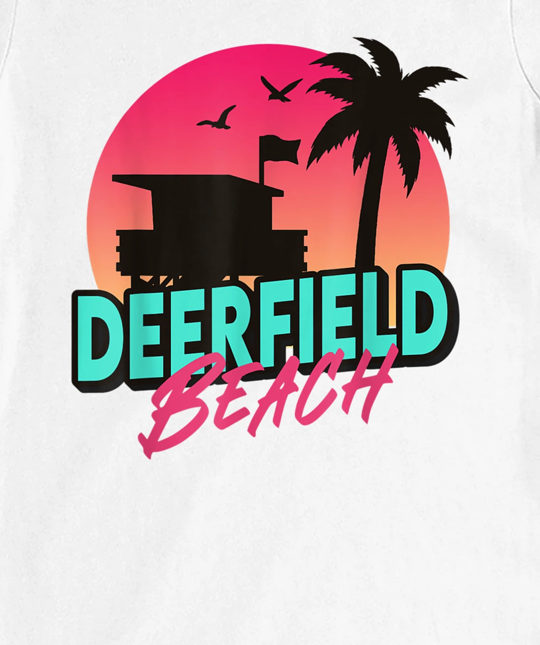 Womens Vintage Deerfield Beach Florida Palm Trees FL 80s 90s T-Shirt, Kid T-Shirt and Women T-Shirt