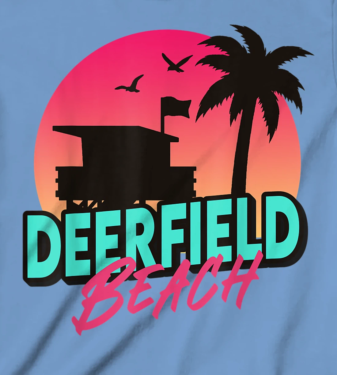 Womens Vintage Deerfield Beach Florida Palm Trees FL 80s 90s T-Shirt, Kid T-Shirt and Women T-Shirt