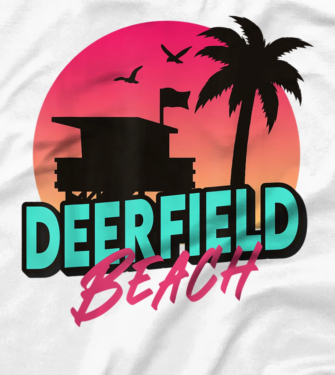 Womens Vintage Deerfield Beach Florida Palm Trees FL 80s 90s T-Shirt, Kid T-Shirt and Women T-Shirt