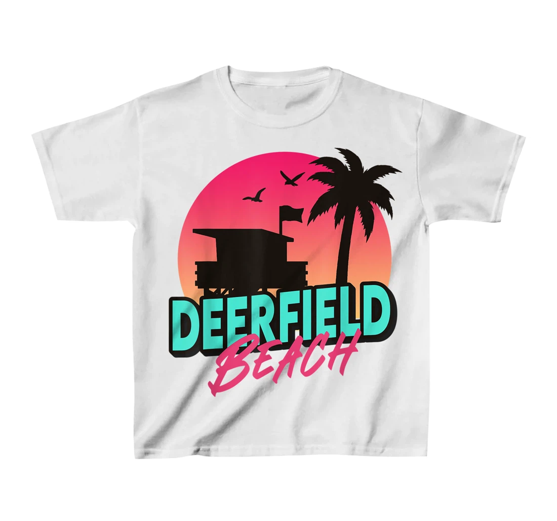 Womens Vintage Deerfield Beach Florida Palm Trees FL 80s 90s T-Shirt, Kid T-Shirt and Women T-Shirt