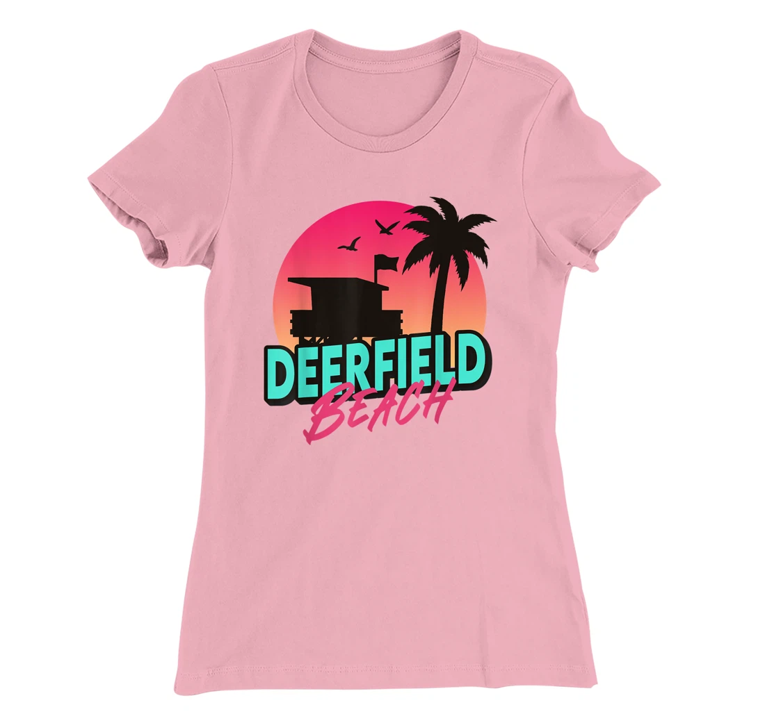 Womens Vintage Deerfield Beach Florida Palm Trees FL 80s 90s T-Shirt, Kid T-Shirt and Women T-Shirt