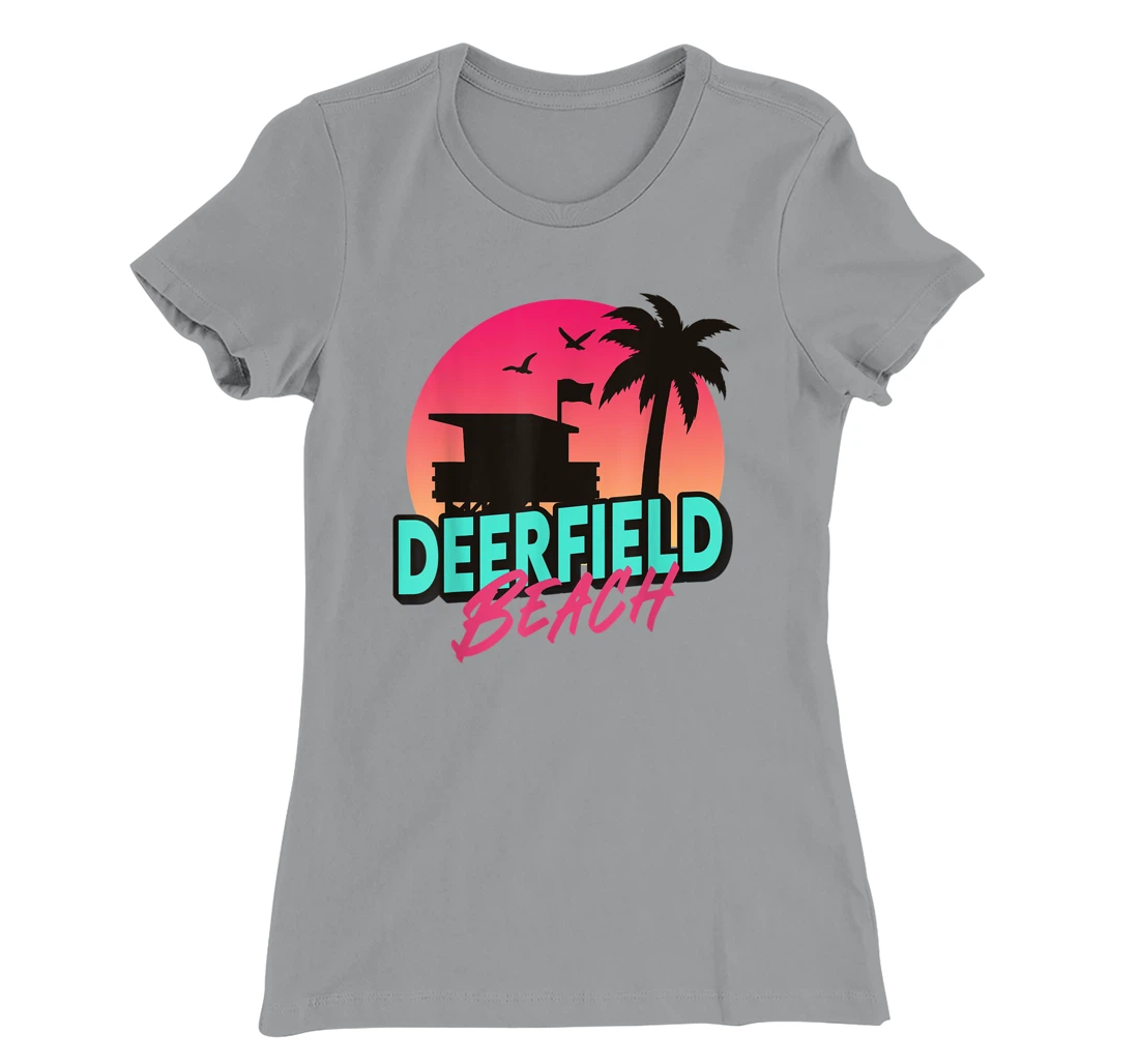 Womens Vintage Deerfield Beach Florida Palm Trees FL 80s 90s T-Shirt, Kid T-Shirt and Women T-Shirt