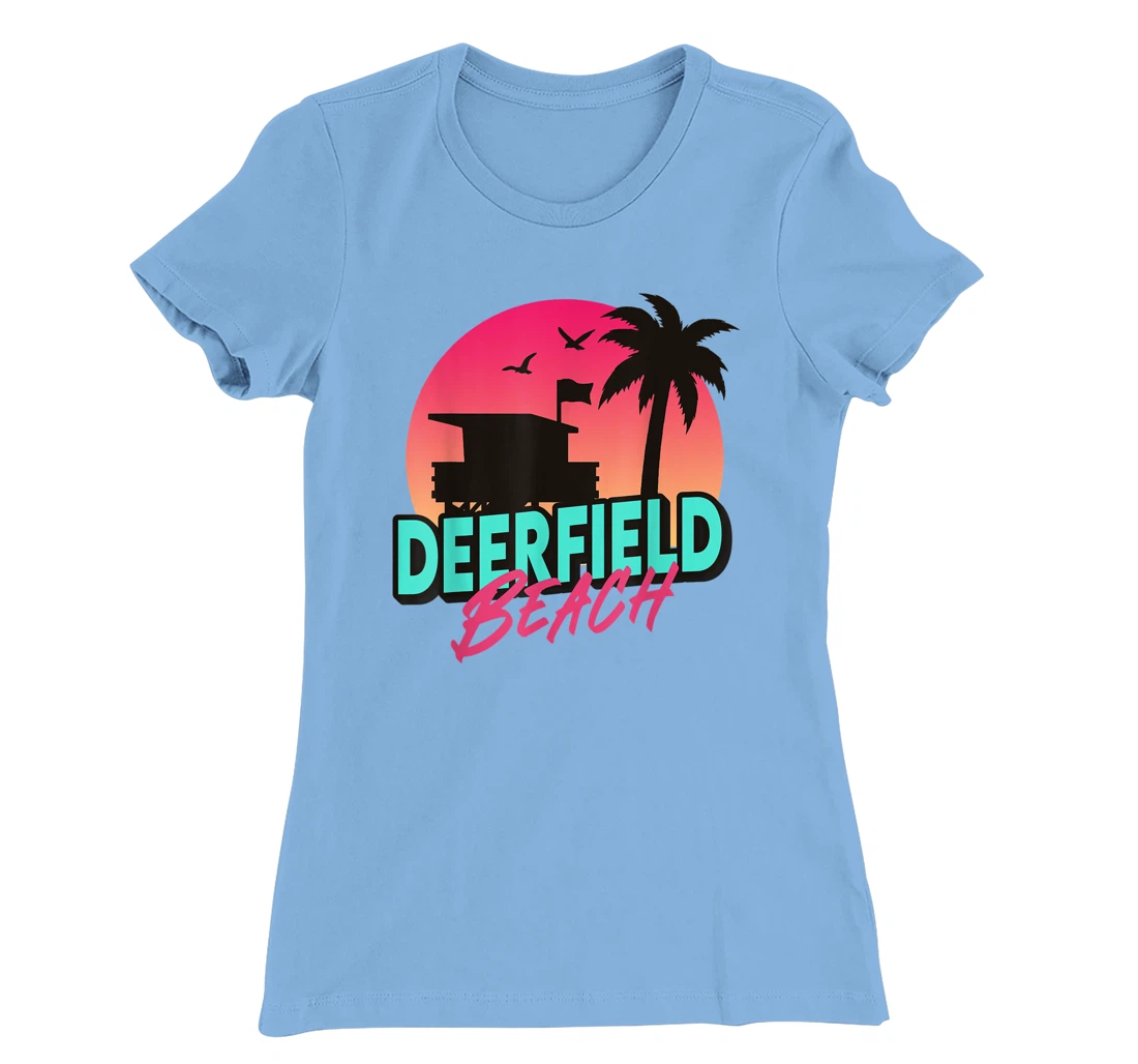 Womens Vintage Deerfield Beach Florida Palm Trees FL 80s 90s T-Shirt, Kid T-Shirt and Women T-Shirt