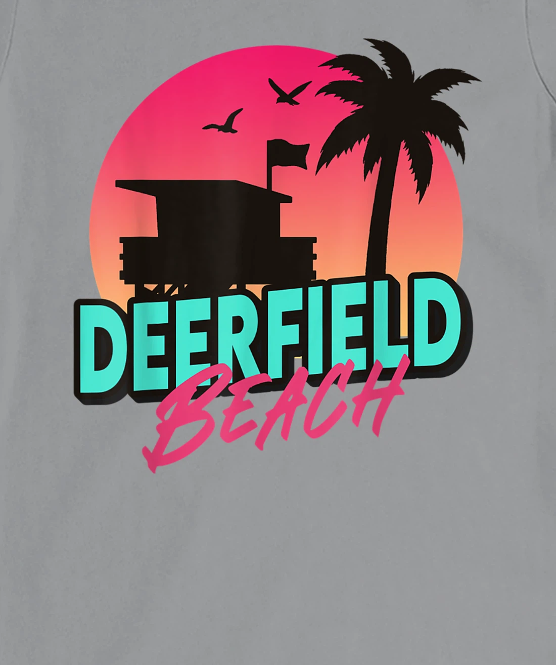 Womens Vintage Deerfield Beach Florida Palm Trees FL 80s 90s T-Shirt, Kid T-Shirt and Women T-Shirt