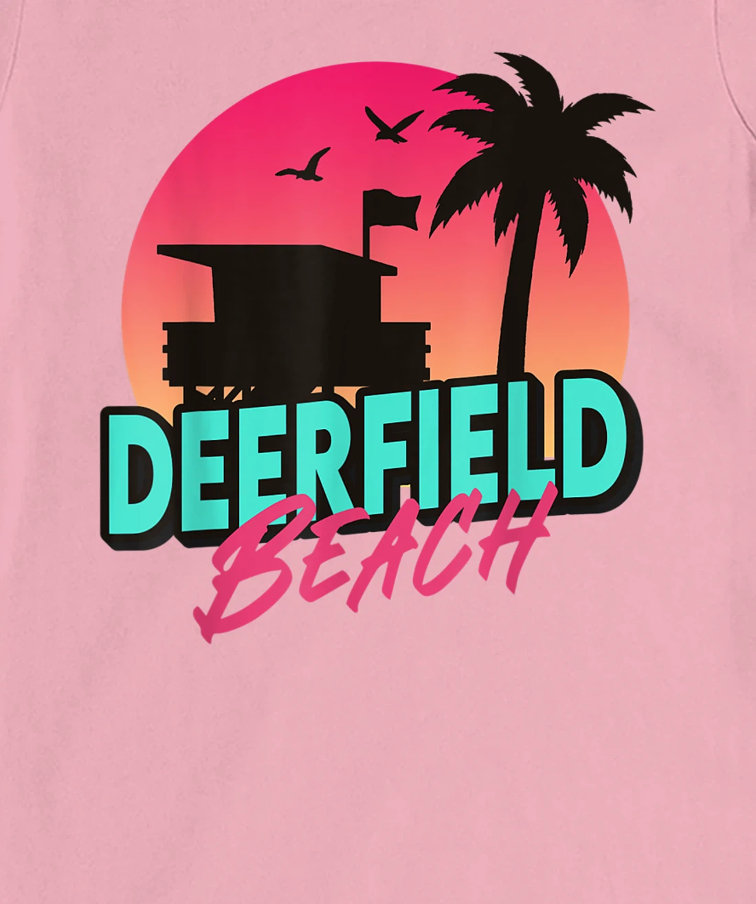 Womens Vintage Deerfield Beach Florida Palm Trees FL 80s 90s T-Shirt, Kid T-Shirt and Women T-Shirt