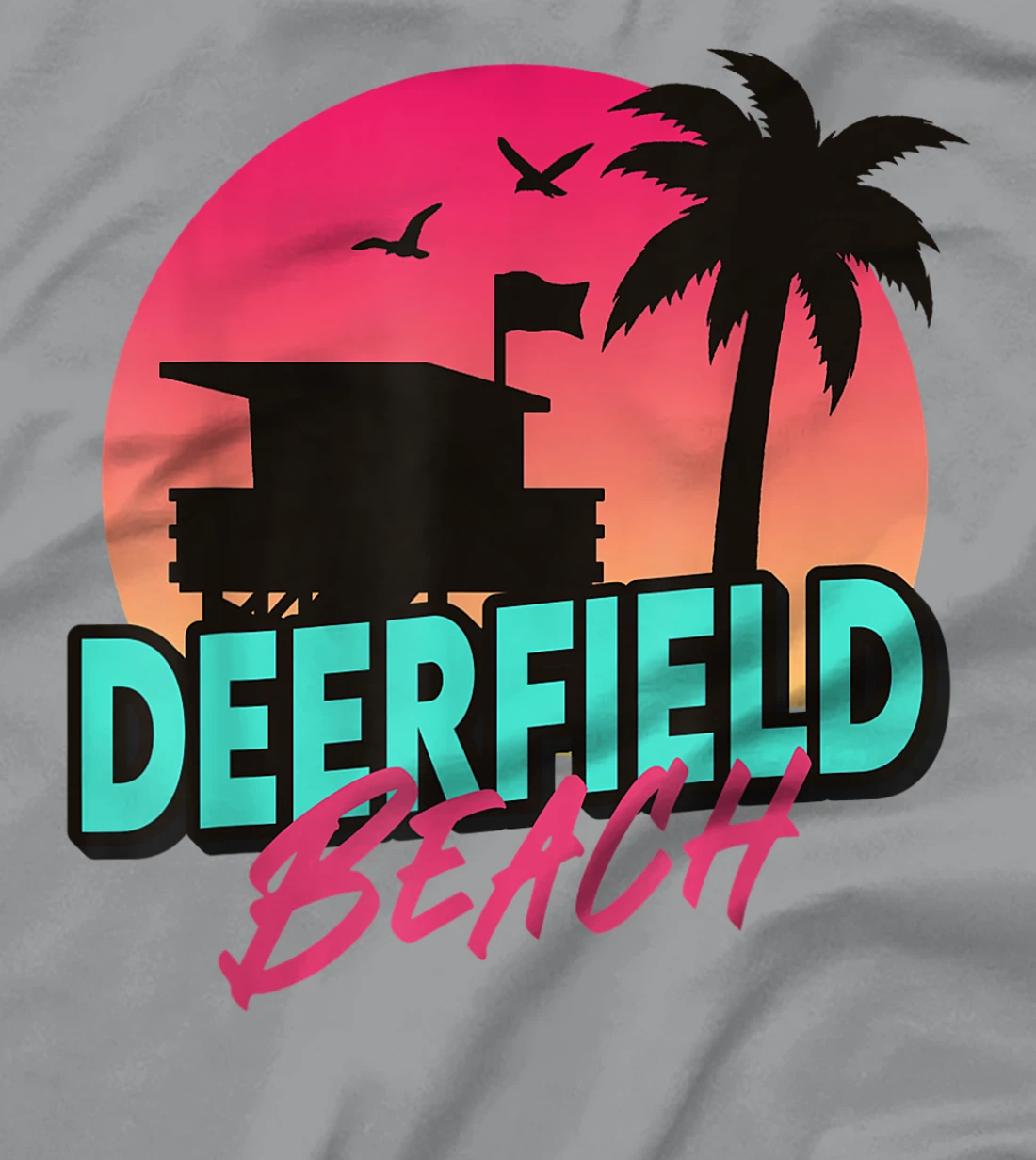 Womens Vintage Deerfield Beach Florida Palm Trees FL 80s 90s T-Shirt, Kid T-Shirt and Women T-Shirt