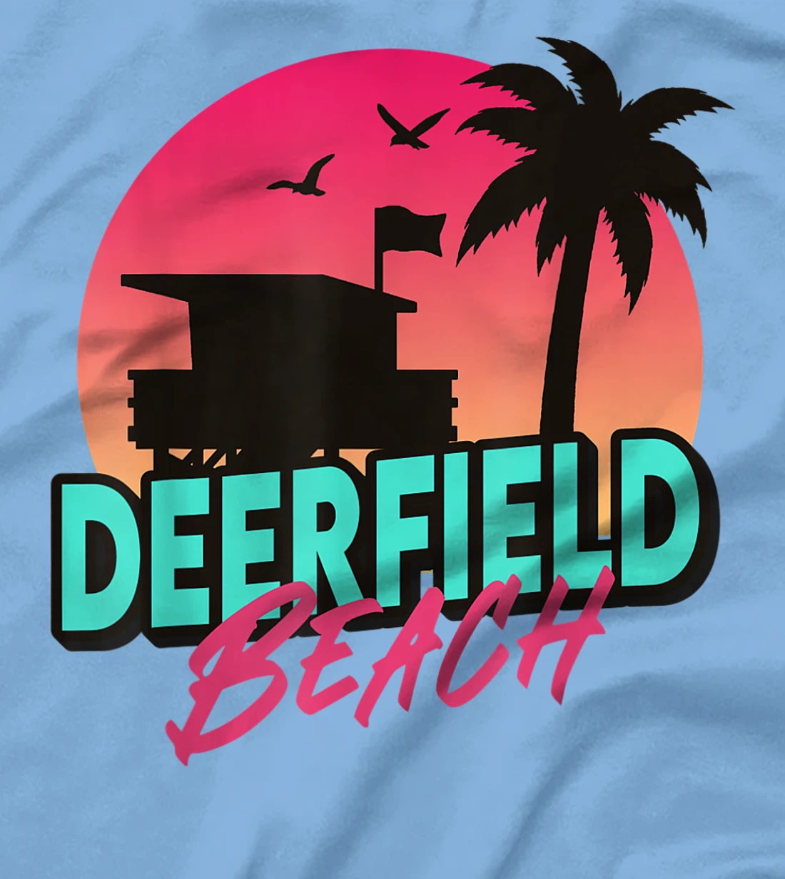 Womens Vintage Deerfield Beach Florida Palm Trees FL 80s 90s T-Shirt, Kid T-Shirt and Women T-Shirt