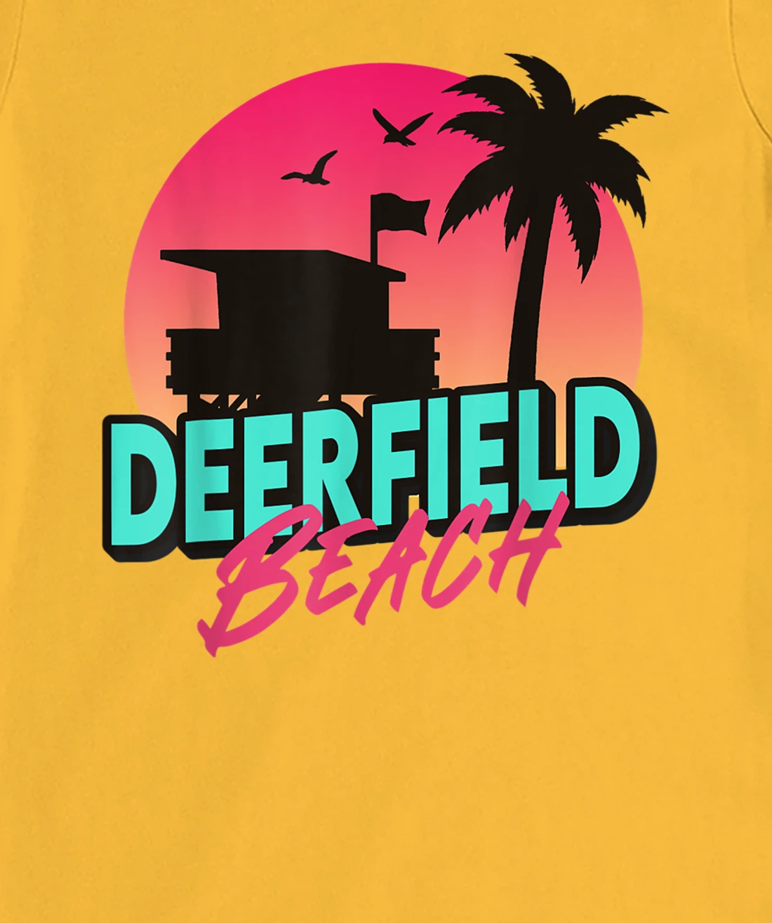 Womens Vintage Deerfield Beach Florida Palm Trees FL 80s 90s T-Shirt, Kid T-Shirt and Women T-Shirt