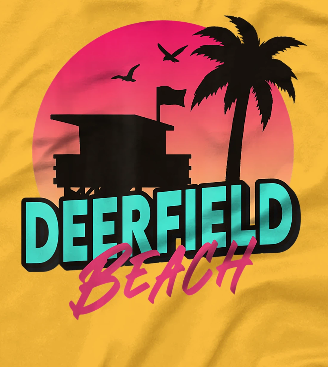 Womens Vintage Deerfield Beach Florida Palm Trees FL 80s 90s T-Shirt, Kid T-Shirt and Women T-Shirt