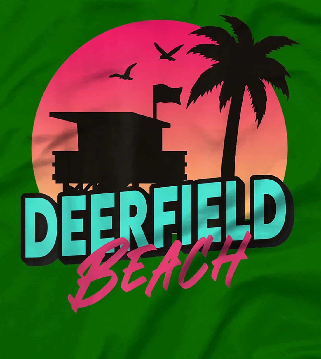 Womens Vintage Deerfield Beach Florida Palm Trees FL 80s 90s T-Shirt, Kid T-Shirt and Women T-Shirt