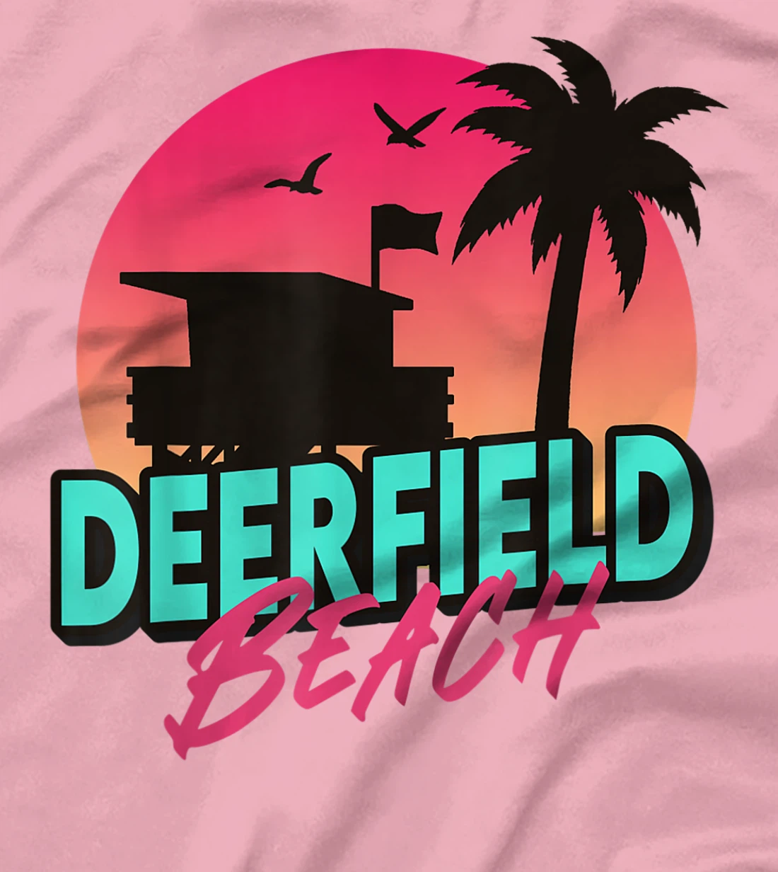 Womens Vintage Deerfield Beach Florida Palm Trees FL 80s 90s T-Shirt, Kid T-Shirt and Women T-Shirt
