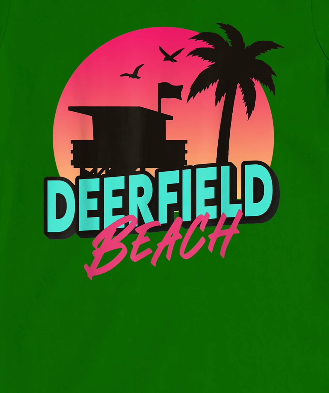 Womens Vintage Deerfield Beach Florida Palm Trees FL 80s 90s T-Shirt, Kid T-Shirt and Women T-Shirt
