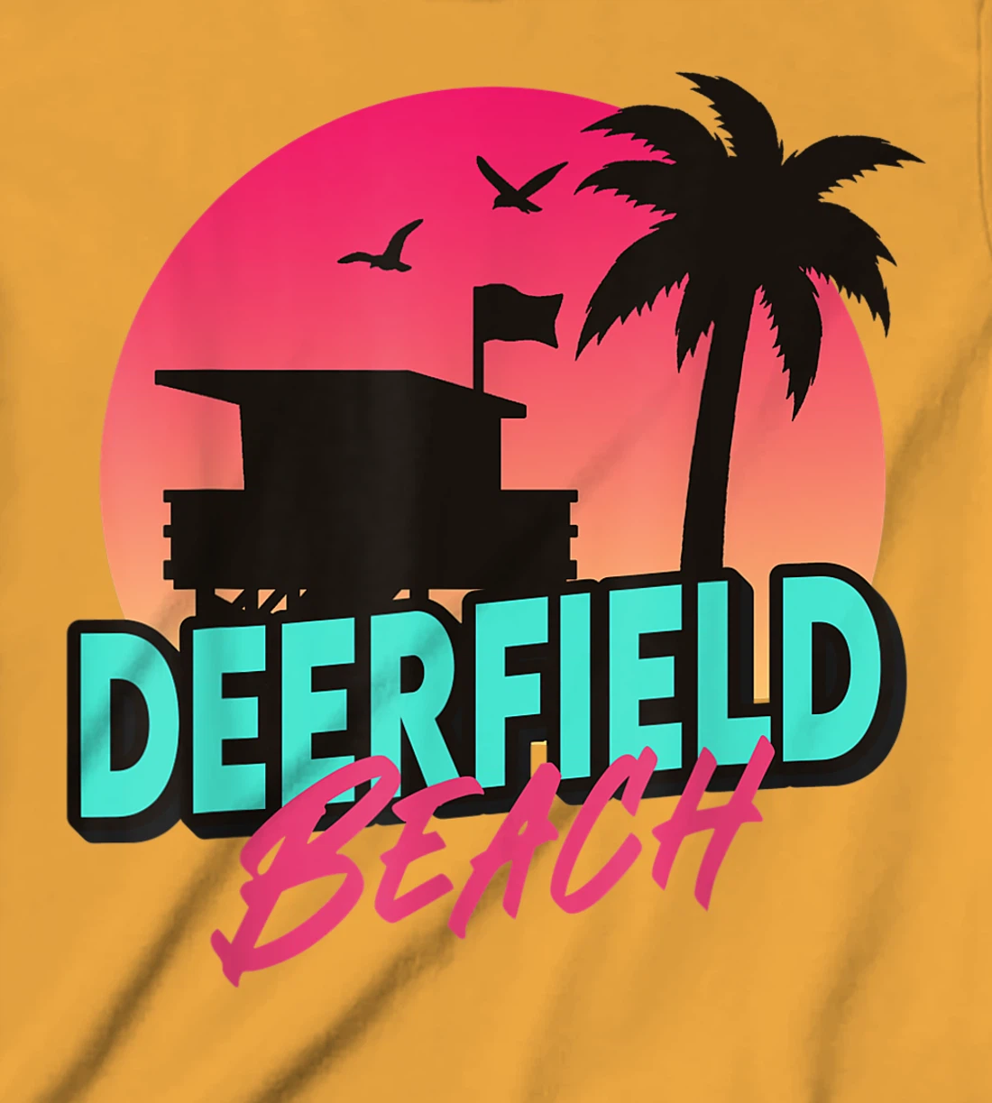 Womens Vintage Deerfield Beach Florida Palm Trees FL 80s 90s T-Shirt, Kid T-Shirt and Women T-Shirt