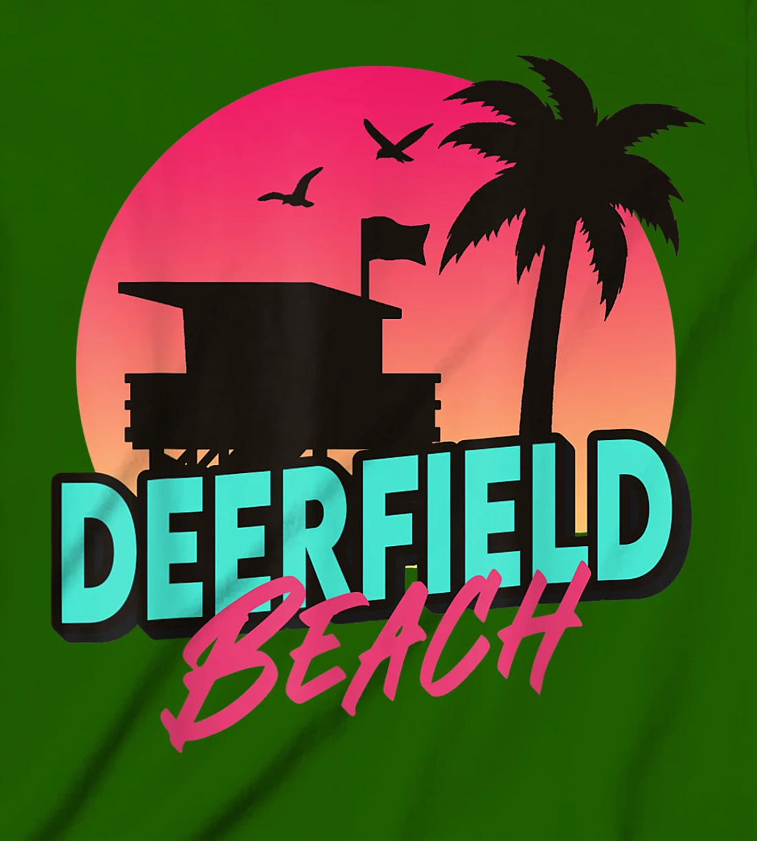 Womens Vintage Deerfield Beach Florida Palm Trees FL 80s 90s T-Shirt, Kid T-Shirt and Women T-Shirt