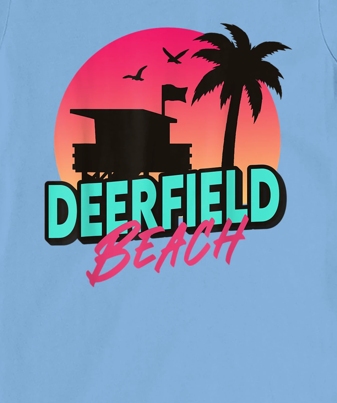 Womens Vintage Deerfield Beach Florida Palm Trees FL 80s 90s T-Shirt, Kid T-Shirt and Women T-Shirt