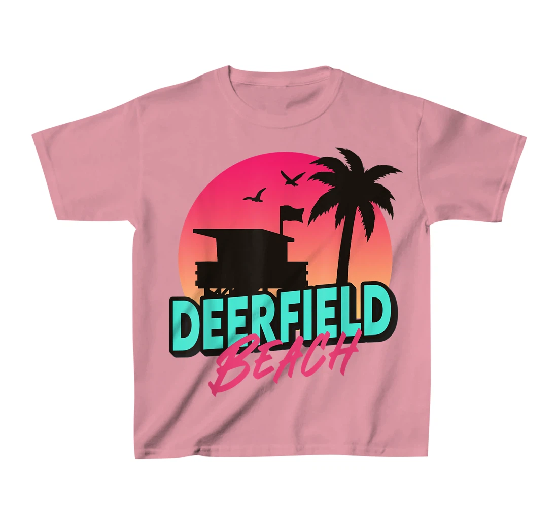 Womens Vintage Deerfield Beach Florida Palm Trees FL 80s 90s T-Shirt, Kid T-Shirt and Women T-Shirt