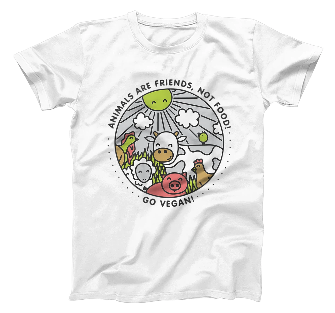 Womens ANIMALS ARE FRIENDS NOT FOOD T-Shirt, Women T-Shirt, Vegan Vegetarian Shirt T-Shirt, Women T-Shirt