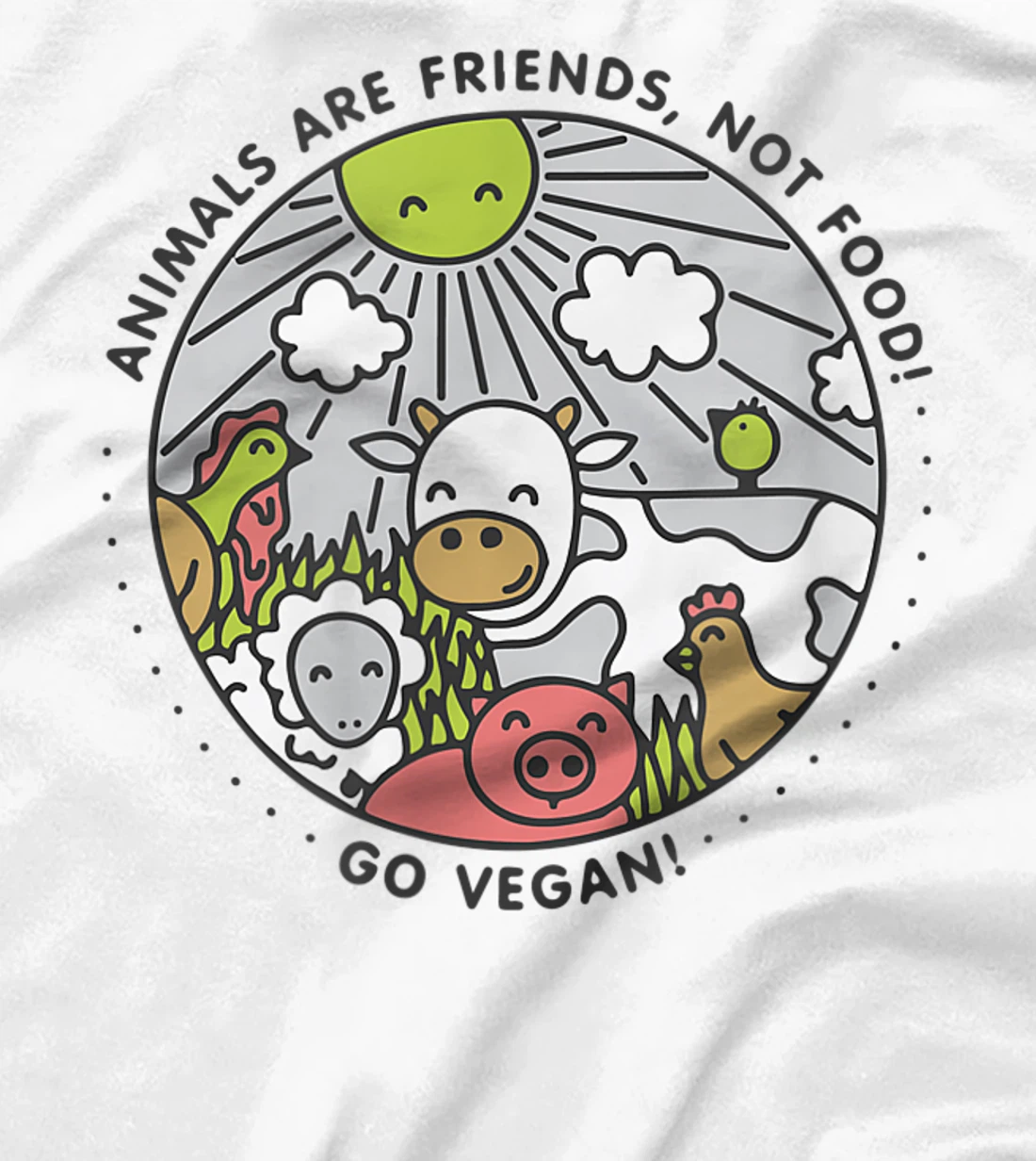 Womens ANIMALS ARE FRIENDS NOT FOOD T-Shirt, Women T-Shirt, Vegan Vegetarian Shirt T-Shirt, Women T-Shirt